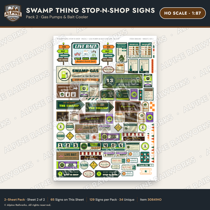 Alpine Railworks 30841HO HO Scale Roadside Signs - Swamp Monster Store