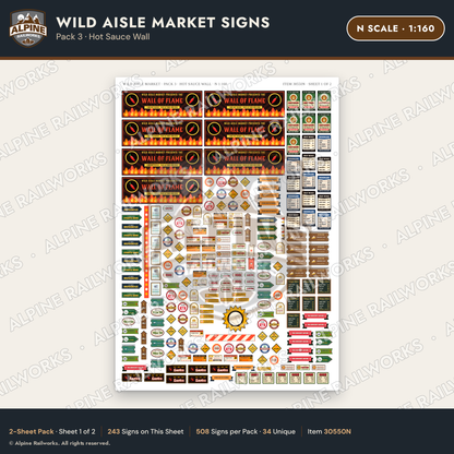 Alpine Railworks 30550N N Scale Roadside Signs - Jungle Grocery Store