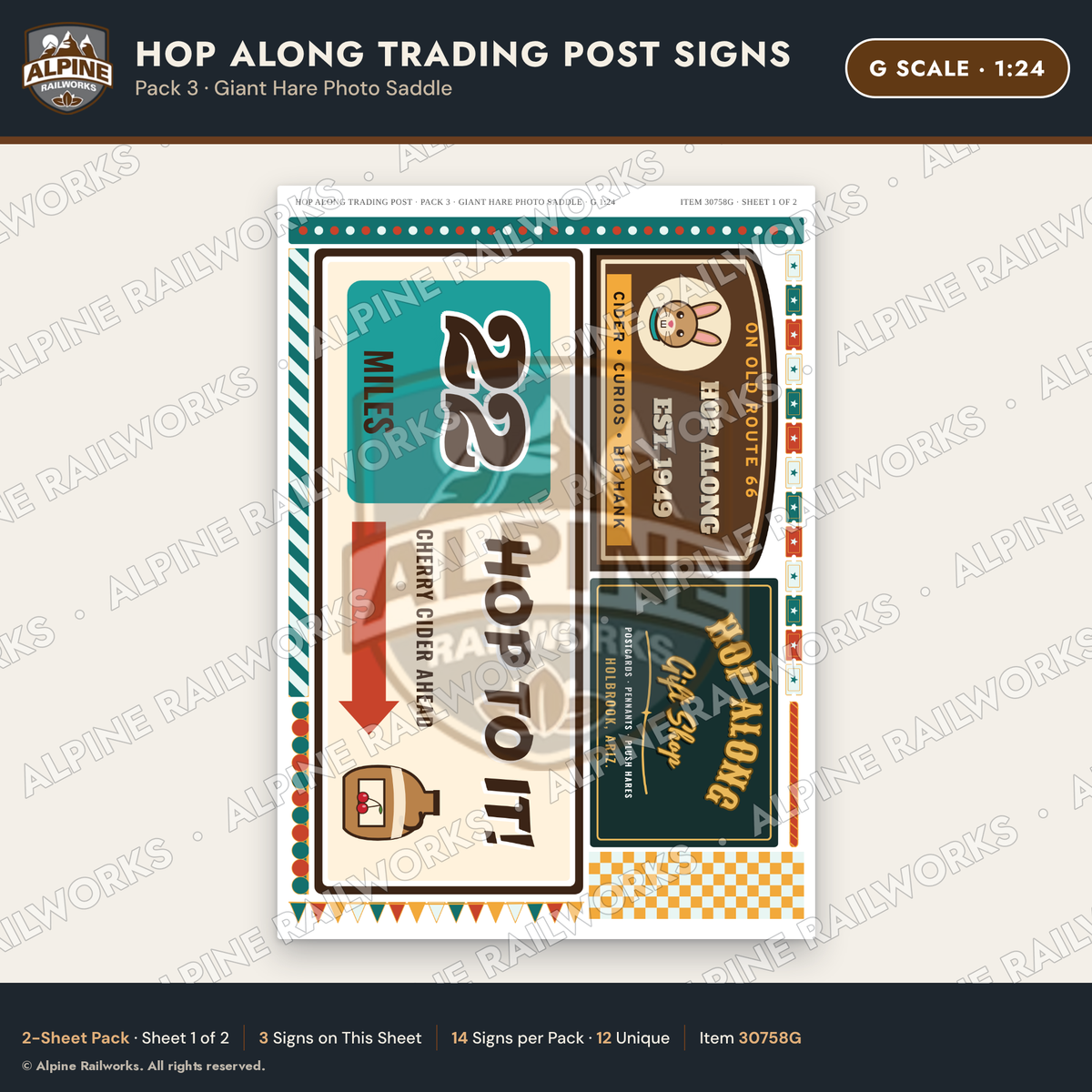 Alpine Railworks 30758G G Scale Roadside Signs - Trading Post