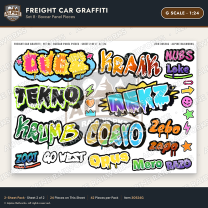Alpine Railworks 30524G G Scale Freight Car Graffiti Cut-Outs