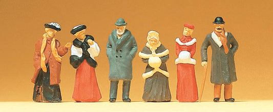 Preiser 12197 HO Scale 1900s Winter Passers-By Figure Set