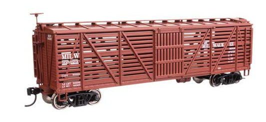 Walthers Mainline 910-41461 HO Scale 40' Wood Stock Car RTR MILW #105023