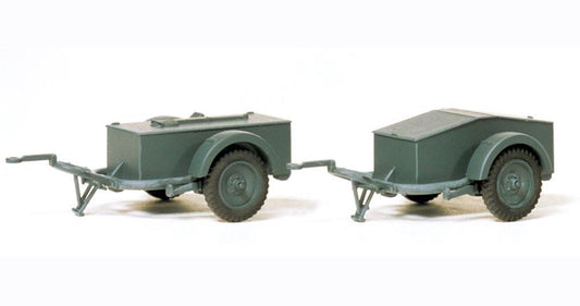 Preiser 16574 HO Scale SdAnh 51 Trailer Kit pkg(2) WWII