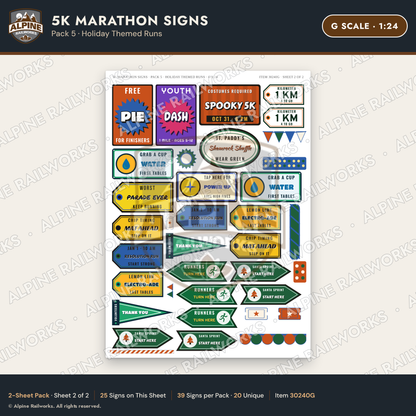 Alpine Railworks 30240G G Scale 5K Marathon Signs