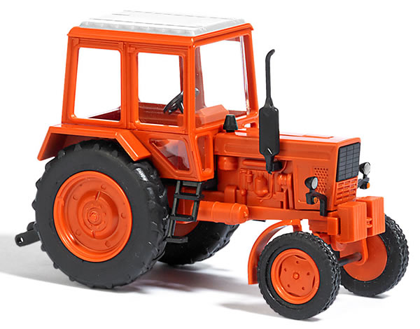 Busch 51300 HO Scale 1983 Belarus MTS 80 Farm Tractor - Assembled -- Orange