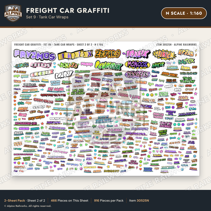 Alpine Railworks 30525N N Scale Freight Car Graffiti Cut-Outs