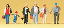 Preiser 79192 N Scale Pedestrians -- Walking Travellers #3 pkg(6)