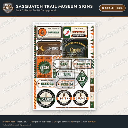 Alpine Railworks 30880G G Scale Roadside Signs - Bigfoot Museum