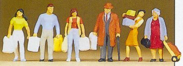Preiser 10121 HO Scale Pedestrians -- People Shopping pkg(6)