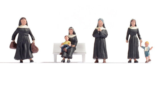 Noch 15400 HO Scale Nuns & Children Figure Set, 6-Pack