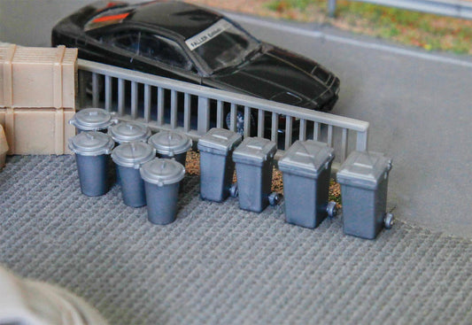 Faller 180905 HO Scale 10 Trash Cans Plastic Model Kit