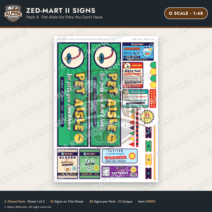 Alpine Railworks 31191O O Scale Grocery Store Signs - Funny Products