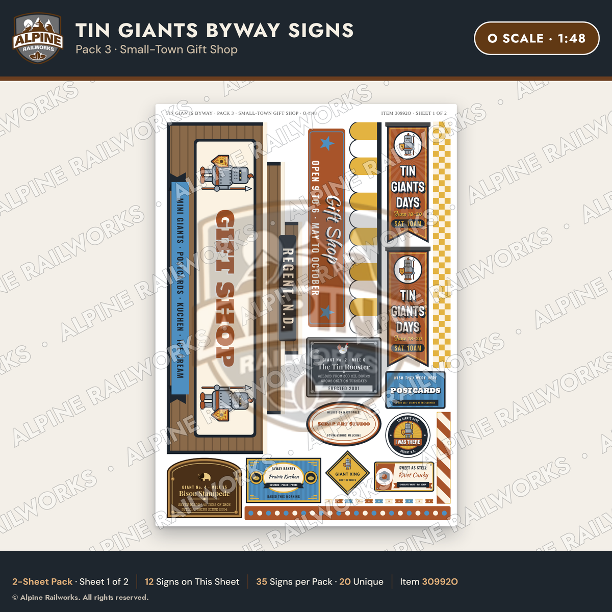 Alpine Railworks 30992O O Scale Roadside Signs - Scrap Metal Giants
