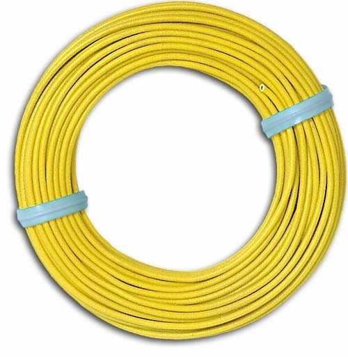 Busch 1791 A Scale Single-Conductor Wire -- Yellow, 32'10" 10m