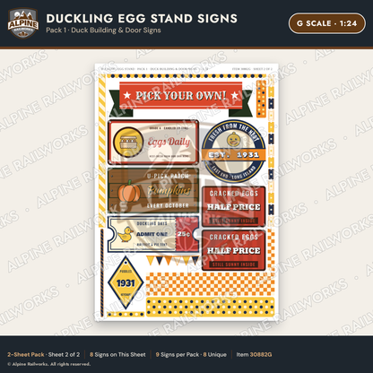 Alpine Railworks 30882G G Scale Roadside Signs - Giant Duck Farm Stand
