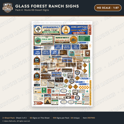 Alpine Railworks 31071HO HO Scale Roadside Signs - Bottle Tree Ranch