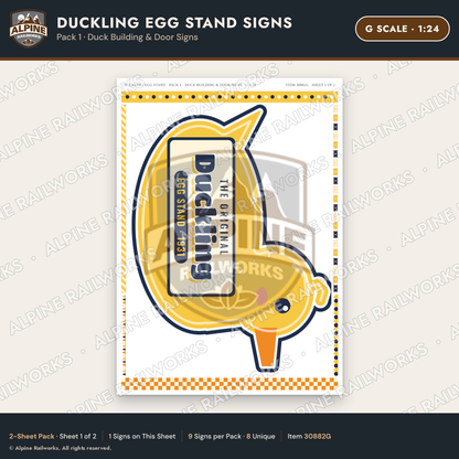 Alpine Railworks 30882G G Scale Roadside Signs - Giant Duck Farm Stand