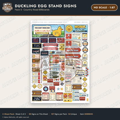 Alpine Railworks 30886HO HO Scale Roadside Signs - Giant Duck