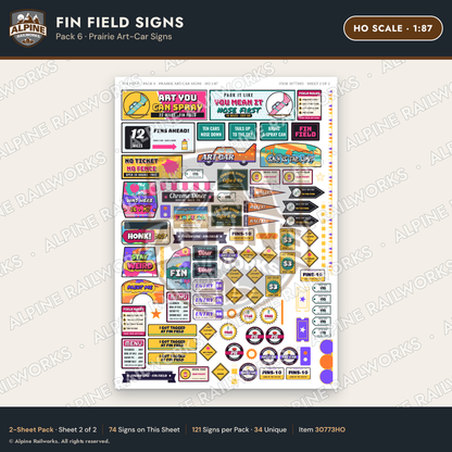 Alpine Railworks 30773HO HO Scale Roadside Signs - Buried Car Art