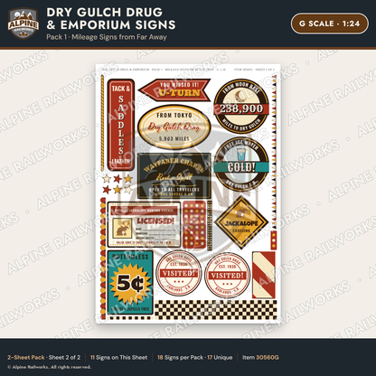 Alpine Railworks 30560G G Scale Roadside Signs - Western Drug Store
