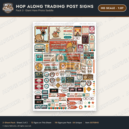Alpine Railworks 30758HO HO Scale Roadside Signs - Trading Post