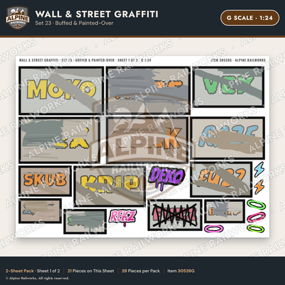 Alpine Railworks 30539G G Scale Wall & Street Graffiti Cut-Outs