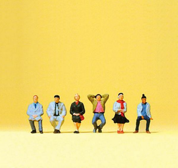 Preiser 79213 N Scale Passengers -- Seated Passengers pkg(6)