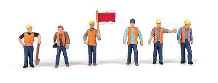 Walthers SceneMaster 949-6067 HO Scale Railroad Track Workers pkg(6) -- Set #2