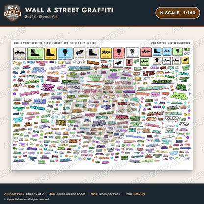 Alpine Railworks 30529N N Scale Wall & Street Graffiti Cut-Outs