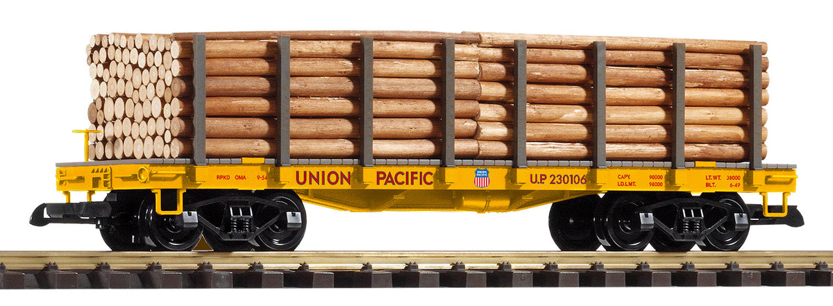 Piko 38798 G Scale Union Pacific Flatcar with Log Load