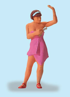 Preiser 28143 HO Scale People At Home -- Woman Spraying Deodorant