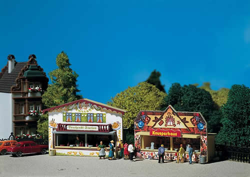 Faller 242321 N Scale Concession Booths (Cookie & Fried Chicken Food Stands)