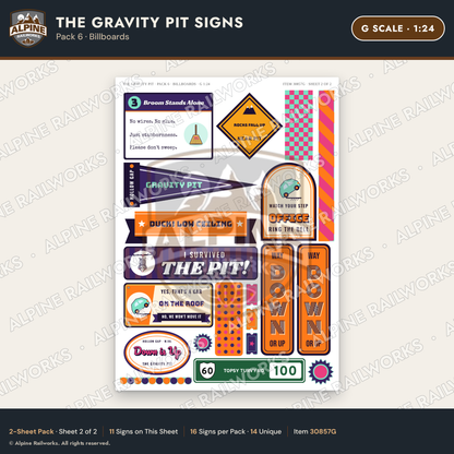Alpine Railworks 30857G G Scale Roadside Signs - Mystery Hole