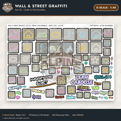 Alpine Railworks 30541O O Scale Wall & Street Graffiti Cut-Outs