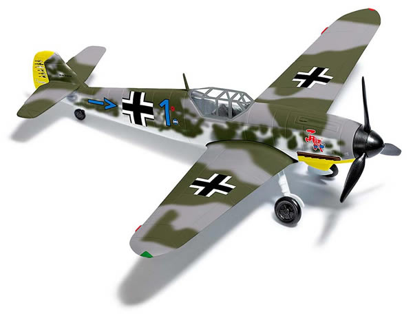 Busch 25014 HO Scale Messerschmidt Bf 109 F4B WWII Aircraft - Assembled -- German Air Force Jagdbomber (camouflage, gray, green)