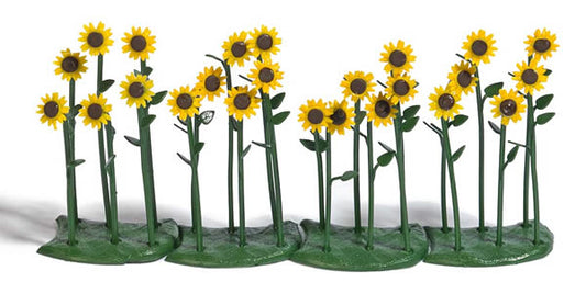 Busch 1240 HO Scale Sunflowers - Assembled -- pkg(24)