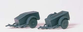 Preiser 16574 HO Scale WWII - Trailers (Plastic Kit) -- SdAnh 51 pkg(2)