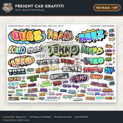 Alpine Railworks 30524HO HO Scale Freight Car Graffiti Cut-Outs