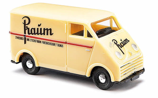 Busch 40930 HO Scale 1956 DKW 3=6 Van - Assembled -- Praum (beige, black, German Lettering)