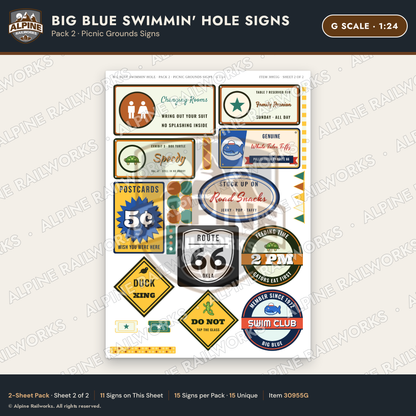 Alpine Railworks 30955G G Scale Roadside Attraction Signs - Blue Whale