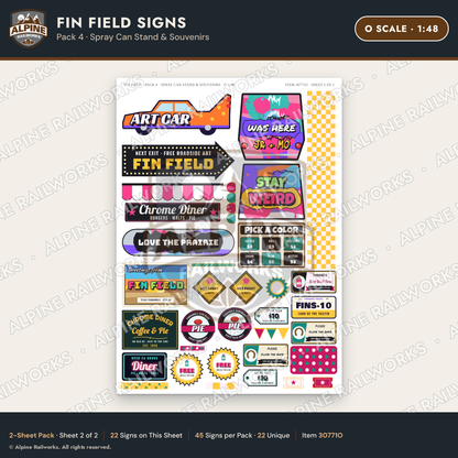 Alpine Railworks 30771O O Scale Roadside Signs - Buried Car Art