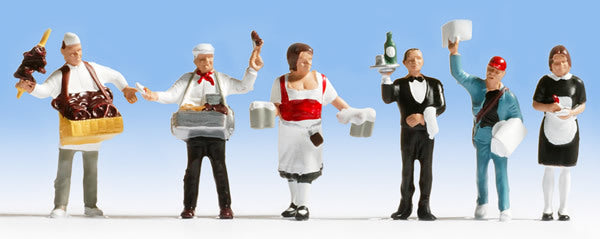 Noch 15070 HO Scale Food Service Workers -- pkg(6)