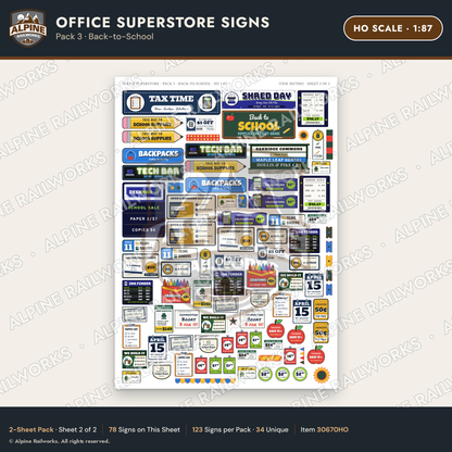 Alpine Railworks 30670HO HO Scale Office Superstore Signs