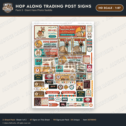 Alpine Railworks 30758HO HO Scale Roadside Signs - Trading Post