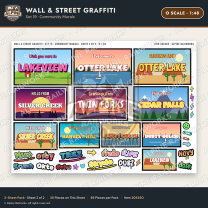 Alpine Railworks 30535O O Scale Wall & Street Graffiti Cut-Outs