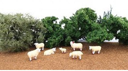 Bachmann 33122 HO Scale SceneScapes Figures Sheep pkg(7)