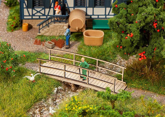 Faller 180301 HO Scale Small Wood Footbridge -- Laser-Cut Kit