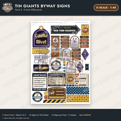 Alpine Railworks 30994O O Scale Roadside Signs - Scrap Metal Giants
