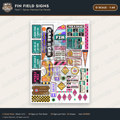 Alpine Railworks 30768O O Scale Roadside Signs - Buried Car Art