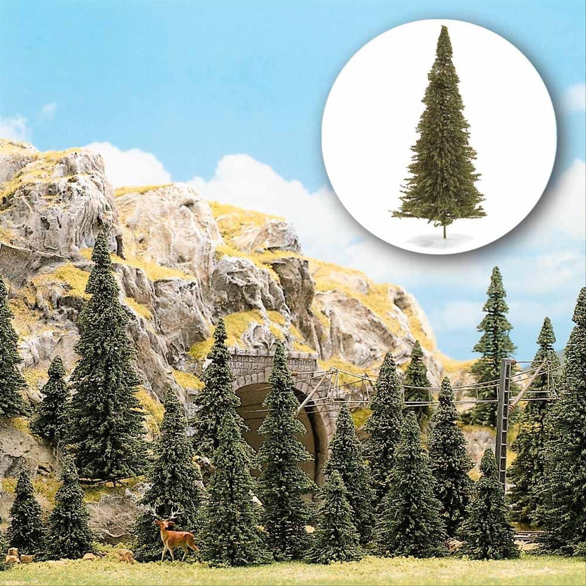 Busch 6471 All Scale Pine Trees, Pack of 30